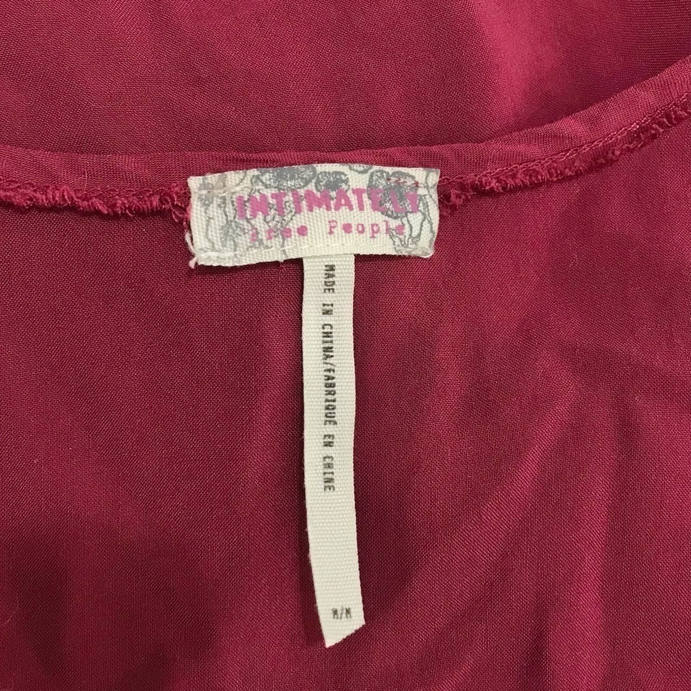 Intimately Free People Burgundy Trapeze Hem Hi Low Swing Tank Lace Size Medium - Picture 3 of 10